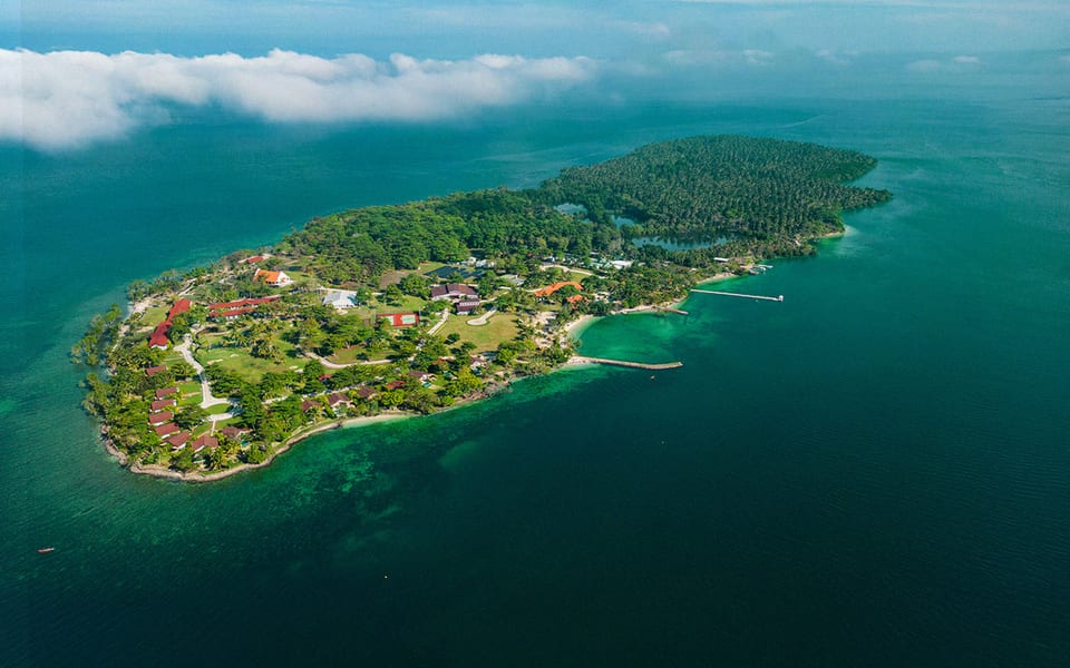 Aerial shot of the Dusit Thani Lubi Plantation Resort