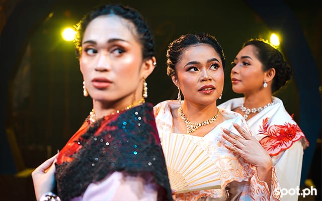 Lance Reblando, Marynor Madamesila, and Shaira Opsimar as Julia in PETA's Walang Aray.