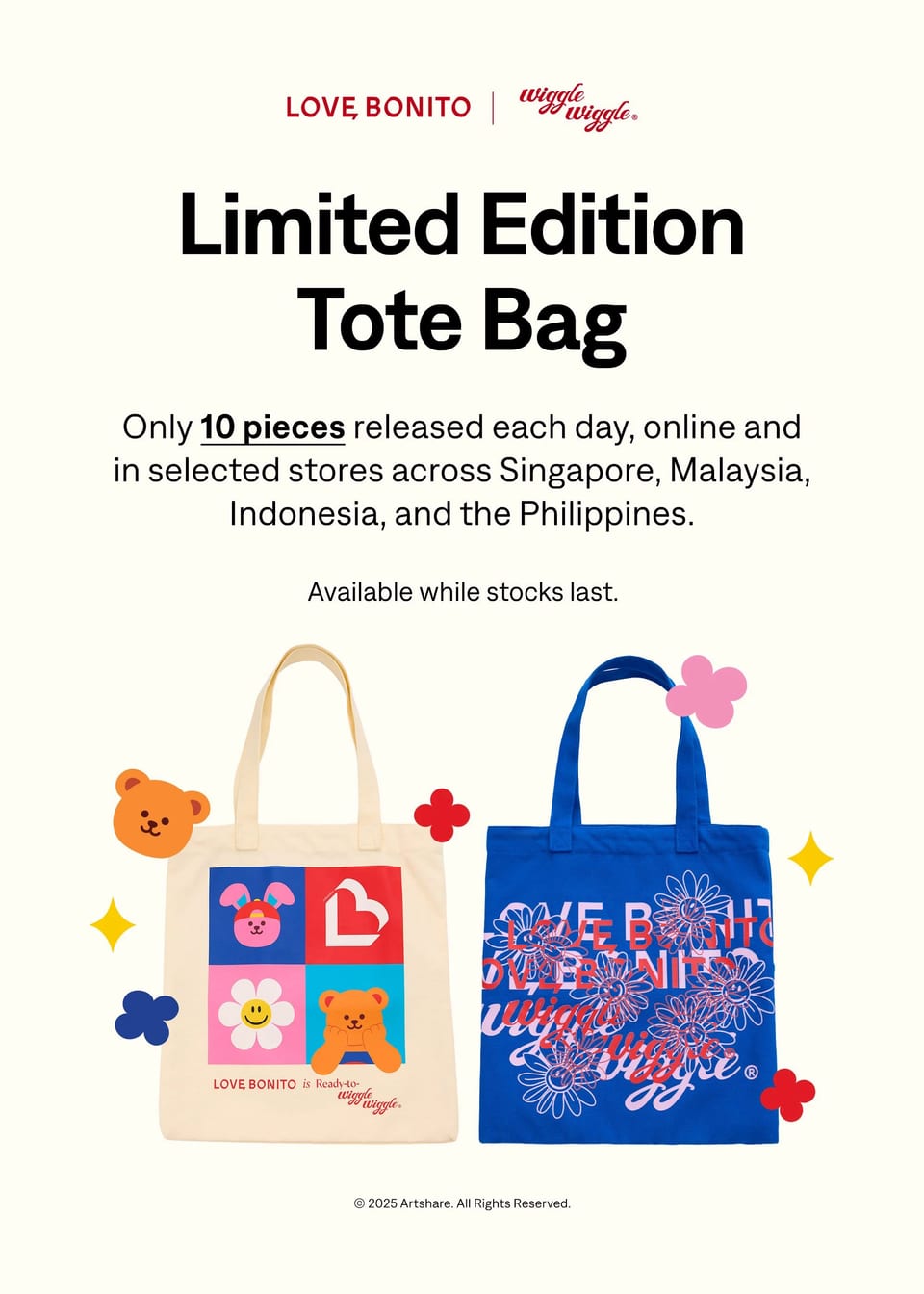 love bonito tote bags
