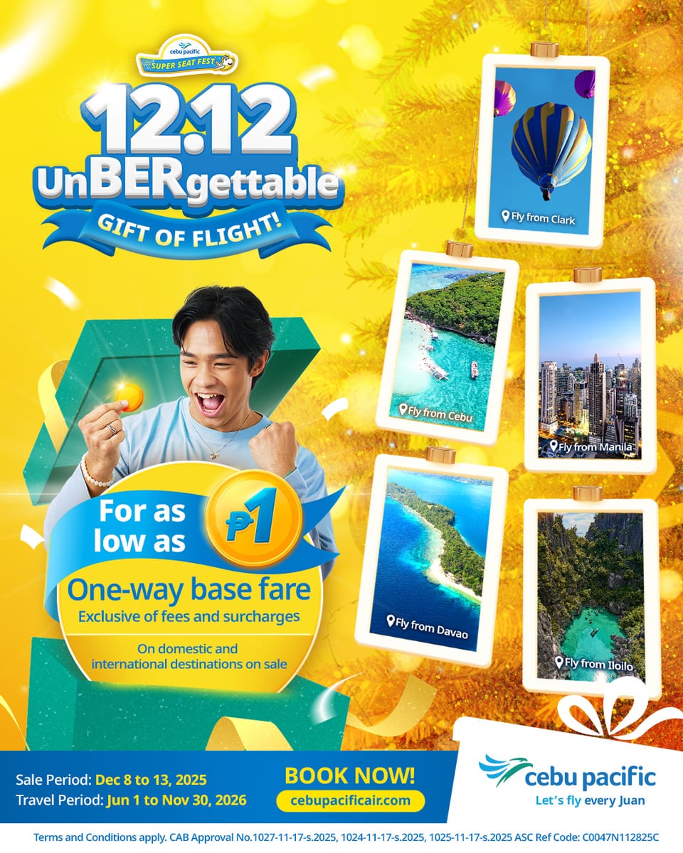 Cebu Pacific 12.12 seat sale poster