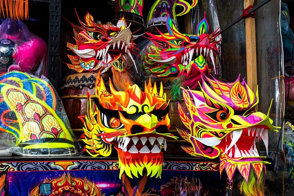 Lion and dragon costume workshop in Binondo.