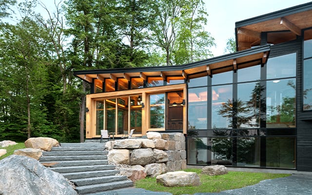 Barlochan Cottage has its own 400-foot shoreline to Lake Muskoka, granting private access to the Canadian lake.