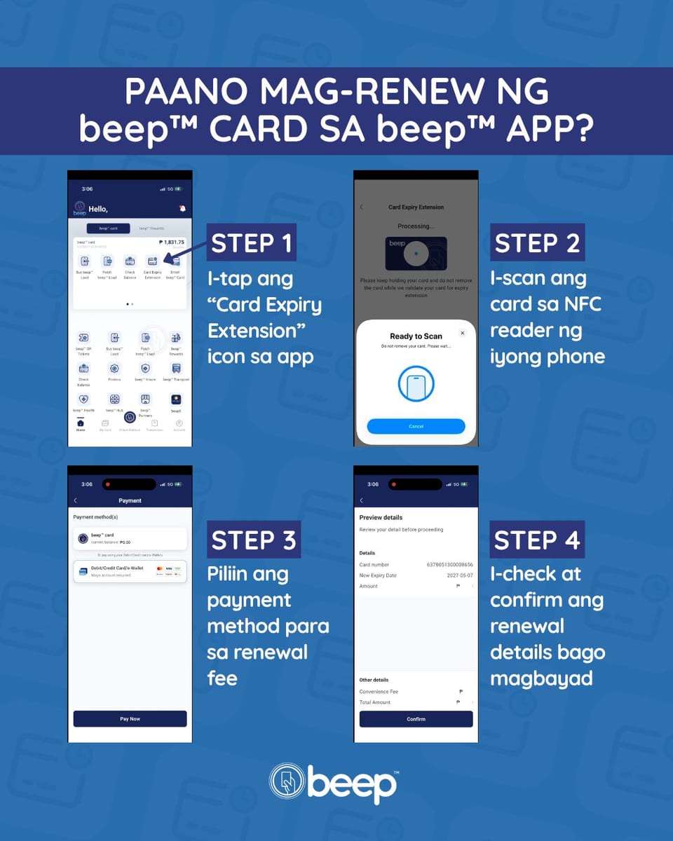 beep card renewal