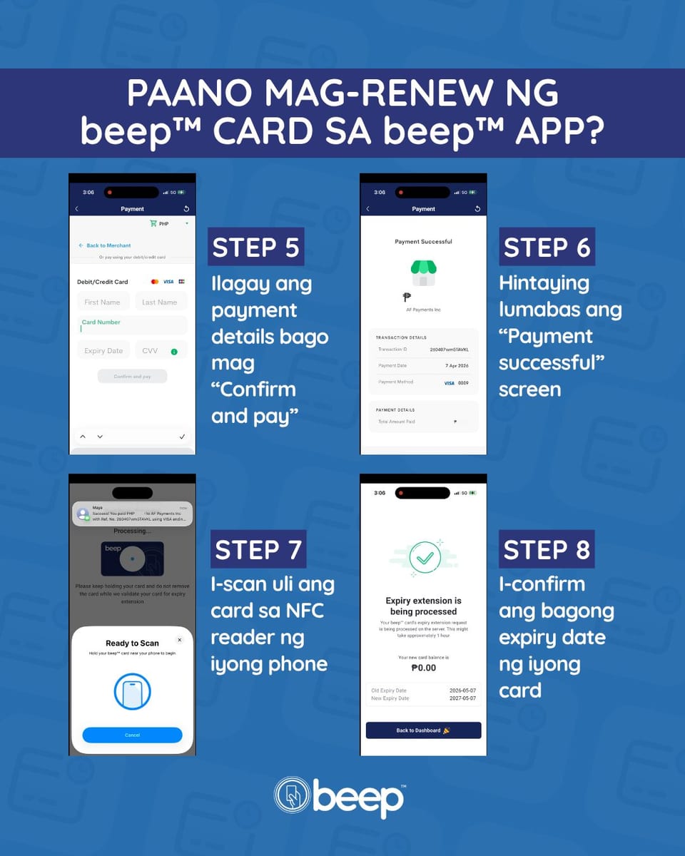 beep card renewal