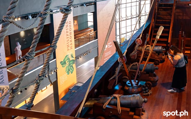 Galleons were armed with canons for defense against pirates they might meet as they journey through the seas