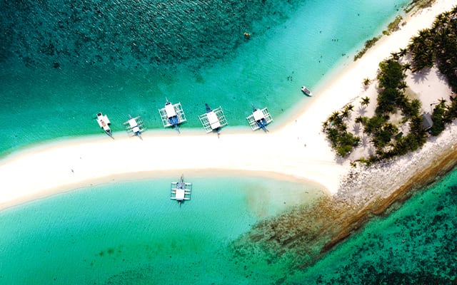 An aerial shot of parts of Kalanggaman Island, Leyte.