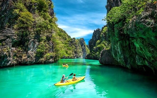 Kayaking in Palawan waters