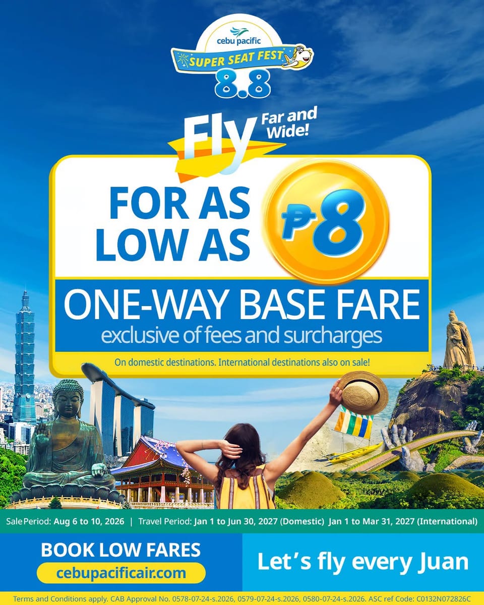 CEBU PACIFIC 8.8 SEAT SALE POSTER