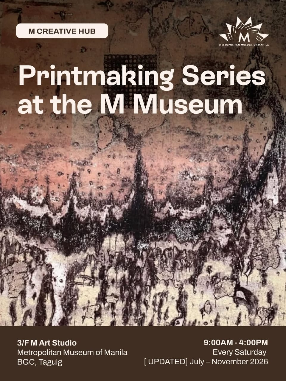Printmaking workshop schedule at The Met