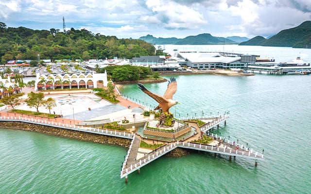 This is Dataran Lang / Eagle Square, one of Langkawi's most famous sites