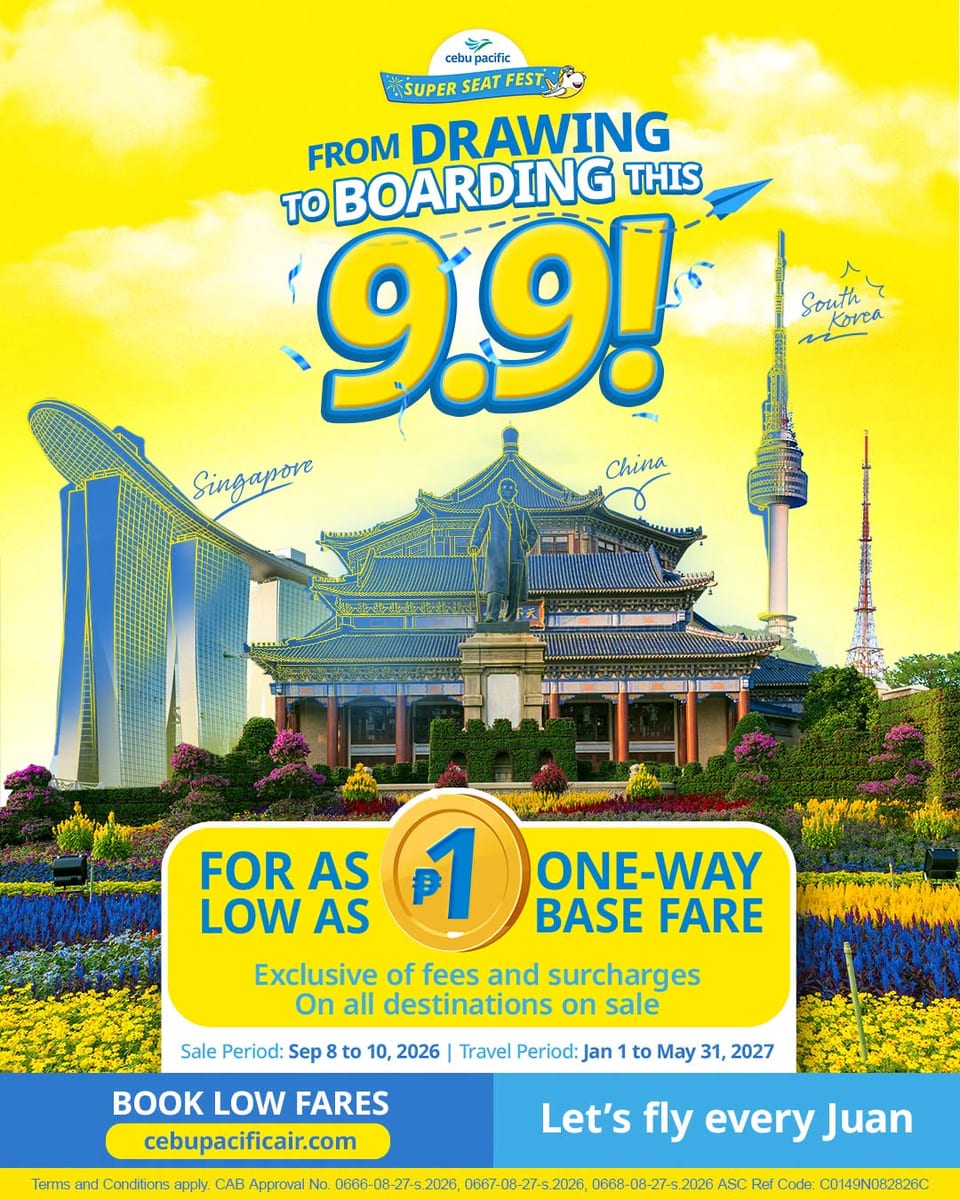 Cebu Pacific 9.9 piso sale september 2026