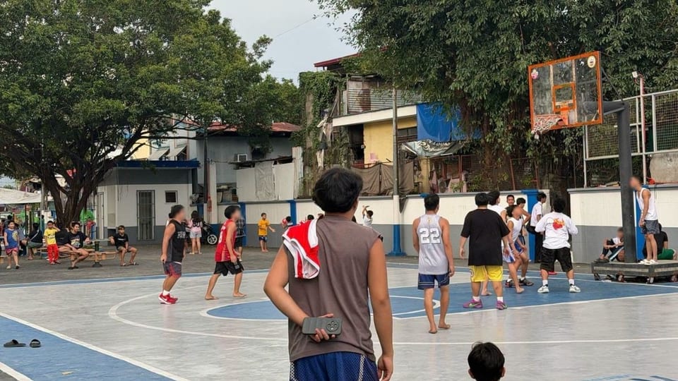The park’s half court is a welcome improvement from the makeshift street basketball courts